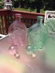 Lord Calvert Post - 1940,  Pink,  Green Glass Whiskey Bottles,  Decantures,  Knob Stoppers Decanters photo 3