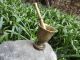 Antique Solid Bronze Mortar Pestle Brass For Hand Grind 19th - Century Authentic Mortar & Pestles photo 10