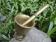 Antique Solid Bronze Mortar Pestle Brass For Hand Grind 19th - Century Authentic Mortar & Pestles photo 1