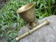 Antique Solid Bronze Mortar Pestle Brass For Hand Grind 19th - Century Authentic Mortar & Pestles photo 6