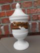 Antique Porcelain French Apothecary Pedestal Jar.  Xix Th C. Bottles & Jars photo 2