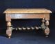 Antique Victorian Carved Oak Footstool With Barleytwist Stretcher 1800-1899 photo 1