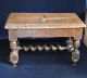 Antique Victorian Carved Oak Footstool With Barleytwist Stretcher 1800-1899 photo 4