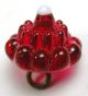 Antique Charmstring Glass Button Strawberry Pink Candy Mold W/ Dot - Swirl Bk Buttons photo 1