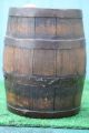 19thc Wooden Oak Whiskey Brandy Barrel Or Keg With Cast Iron Bands C1880s Other Antique Woodenware photo 1