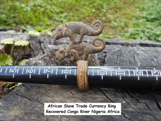 African Slave Trade Ornament Currency Ring Recovered Congo River Nigeria Africa photo
