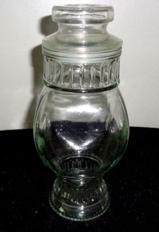 Vintage Clear Glass 9 - 1/2 Inch Candy Display Jar With Lid photo