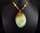 100 Natural Hand - Carved Jade Pendant Jadeite Necklace Lotus&fish Pond 0600 Necklaces & Pendants photo 2