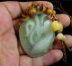 100 Natural Hand - Carved Jade Pendant Jadeite Necklace Lotus&fish Pond 0600 Necklaces & Pendants photo 3