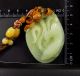 100 Natural Hand - Carved Jade Pendant Jadeite Necklace Lotus&fish Pond 0600 Necklaces & Pendants photo 4