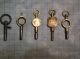 5 Pocket Watch Keys - Old - Antique - Locks & Keys photo 1