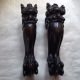 Antique Hand Carved Wood Fragments Chinese Foo Lion Face Claw Furniture Parts Foo Dogs photo 2