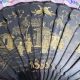 19th Century Chinese Export Black Lacquer Handpainted Fan In Fitted Box Ornaments photo 3