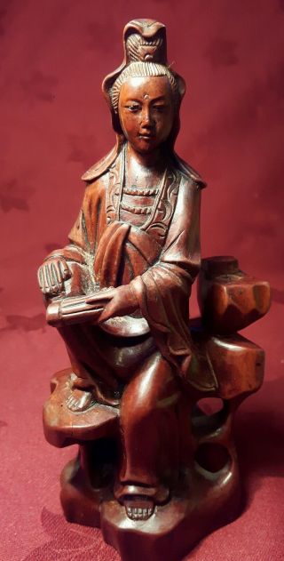 Vintage Carved Wood Quan Yin (guan Yin,  Kwan Yin) - Chinese Goddess Of Mercy photo