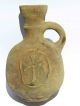 Biblical Ancient Terracotta Holy Land Pottery Jug Clay Christian Cross Replica Holy Land photo 1