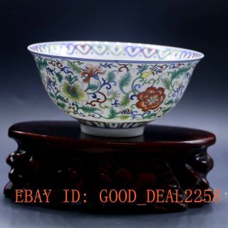 Chinese Porcelain Bowl Of Hand - Painted Flower Branches And Leaves Qianlong Mark photo