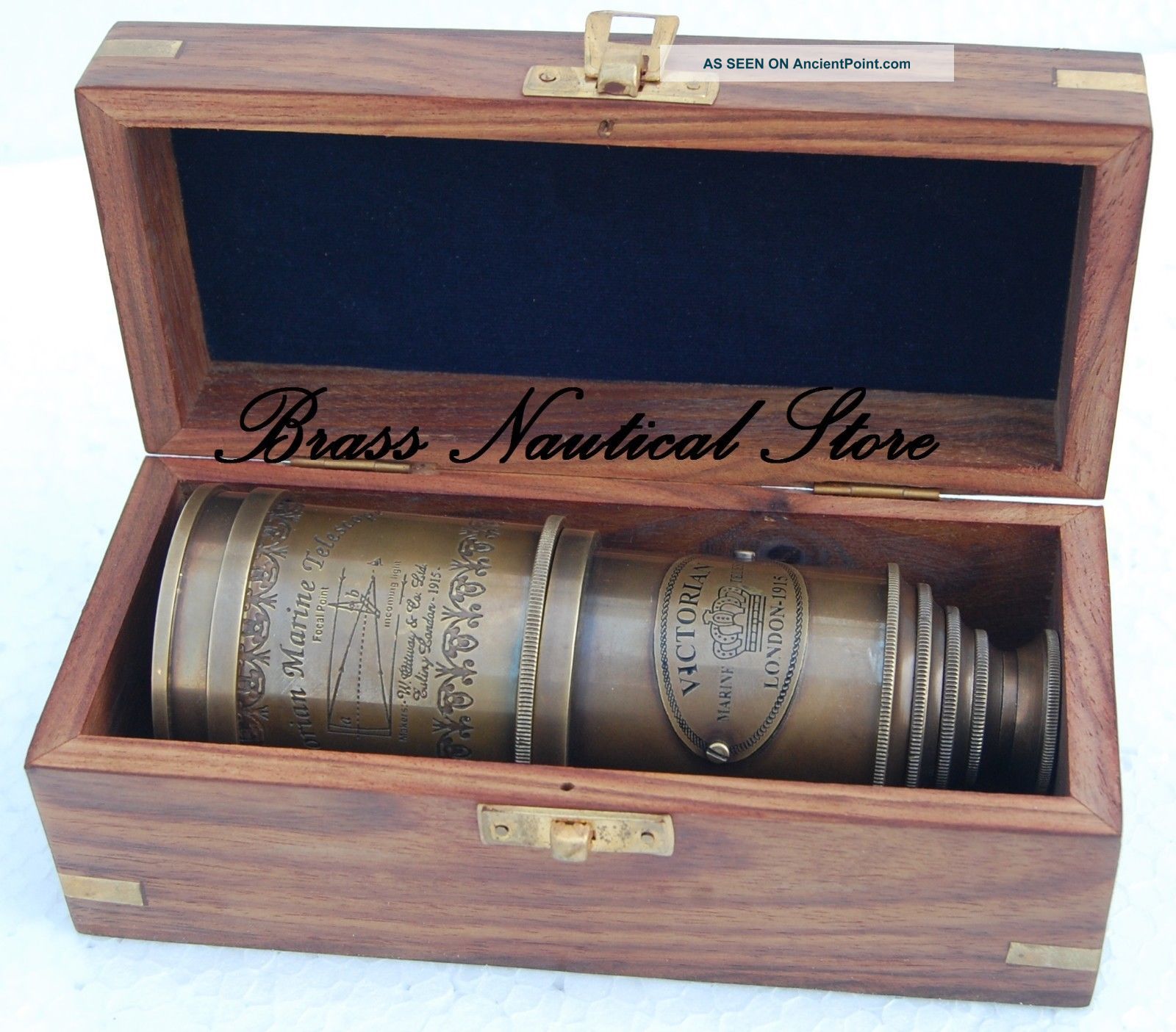 Brass Telescope Marine Nautical Antique Brass Pirate Spyglass Vintage Scope Telescopes photo