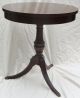 Queen Anne Drum Style Side End Table Console Brass Claw Foot Fort Worth Texas 1900-1950 photo 2