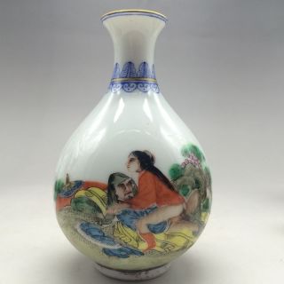 China ' S Rich And Colorful Ceramics Hand - Painted Men & Women ' S Vase photo