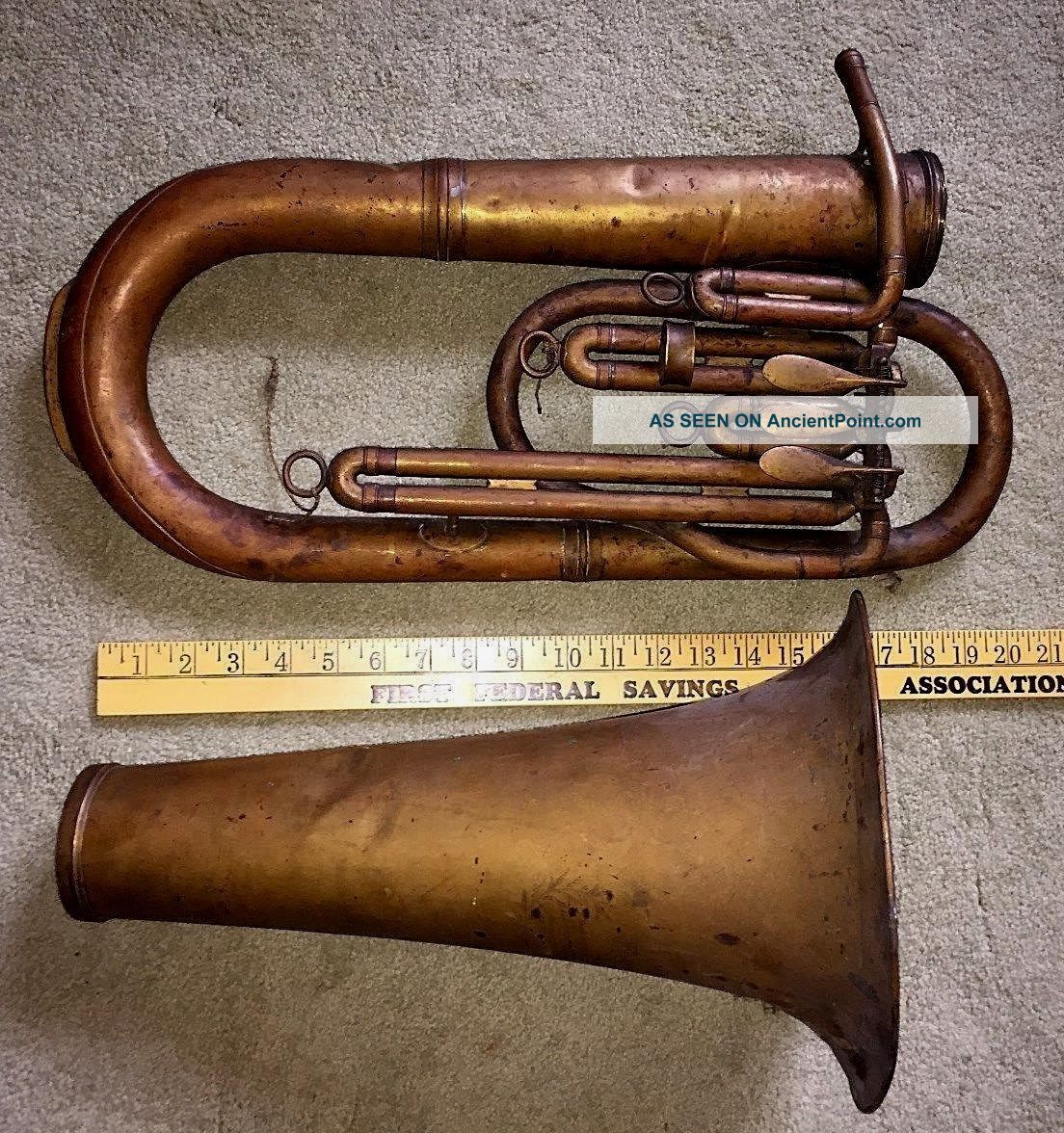 Antique Tuba Hall & Quinby Removable Bell Rare 1865 - 76 H&q Signed,  34 