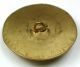Antique Arts & Crafts Button Hand Hammered Brass W/ Purple Oval Glass 1 & 1/8 