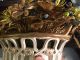 Old Porcelain Basket W Painted Goldtone Metal Flowers Detail Floral Arrangement Other Antique Decorative Arts photo 9