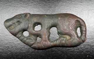 Bronze Parthian Animal Plaque Amulet Featuring An Advancing Lioness C2nd/3rd Ad photo