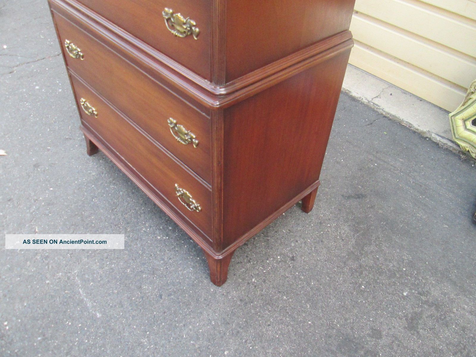 00001 Antique Mahogany High Chest Dresser