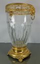 Post - 1940 Cut Glass Vase Gold Gilded Ormolu And Metal France Vases photo 1