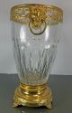 Post - 1940 Cut Glass Vase Gold Gilded Ormolu And Metal France Vases photo 2