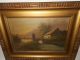 Antique Oil Painting,  { Landscape With A Bridge And Houses,  Is Signed }. Other Antique Decorative Arts photo 2