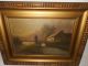 Antique Oil Painting,  { Landscape With A Bridge And Houses,  Is Signed }. Other Antique Decorative Arts photo 3