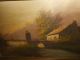 Antique Oil Painting,  { Landscape With A Bridge And Houses,  Is Signed }. Other Antique Decorative Arts photo 7