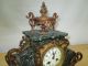 C1890 A.  D.  Mougin French Ormolu Mantle Clock Marble Gilded Ornate Porcelain Dial Clocks photo 9