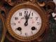 C1890 A.  D.  Mougin French Ormolu Mantle Clock Marble Gilded Ornate Porcelain Dial Clocks photo 3