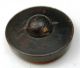 Antique Red Horn Button W/ Silver Deer Pictorial Inlay - 11/16 