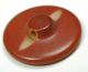 Antique Vegetable Ivory Button Red Tinted Rooster Design - 7/8 