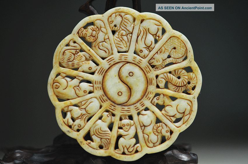Exquisite Chinese Old Jade Hand Carved Pendant - - The 12 Chinese Zodiacs K7a1 Necklaces & Pendants photo