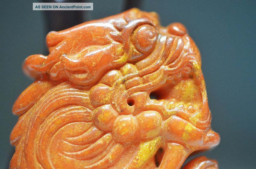 Unique Chinese Old Jade Hand Carved Pendant - - Dragon Fish K7a1 Necklaces & Pendants photo