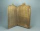 French Fireplace Folding Four Panel Pierced & Twisted Brass Fire Screen 19th C Hearth Ware photo 1