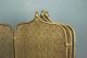 French Fireplace Folding Four Panel Pierced & Twisted Brass Fire Screen 19th C Hearth Ware photo 2