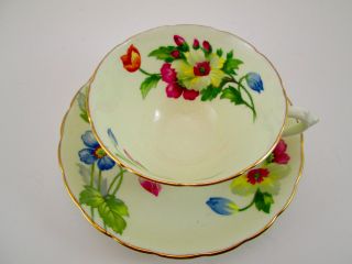 Vintage Tuscan England Tea Cup And Saucer Plant Multi Floral photo