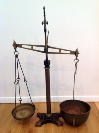 Antique Brass Balance Beam Scale photo