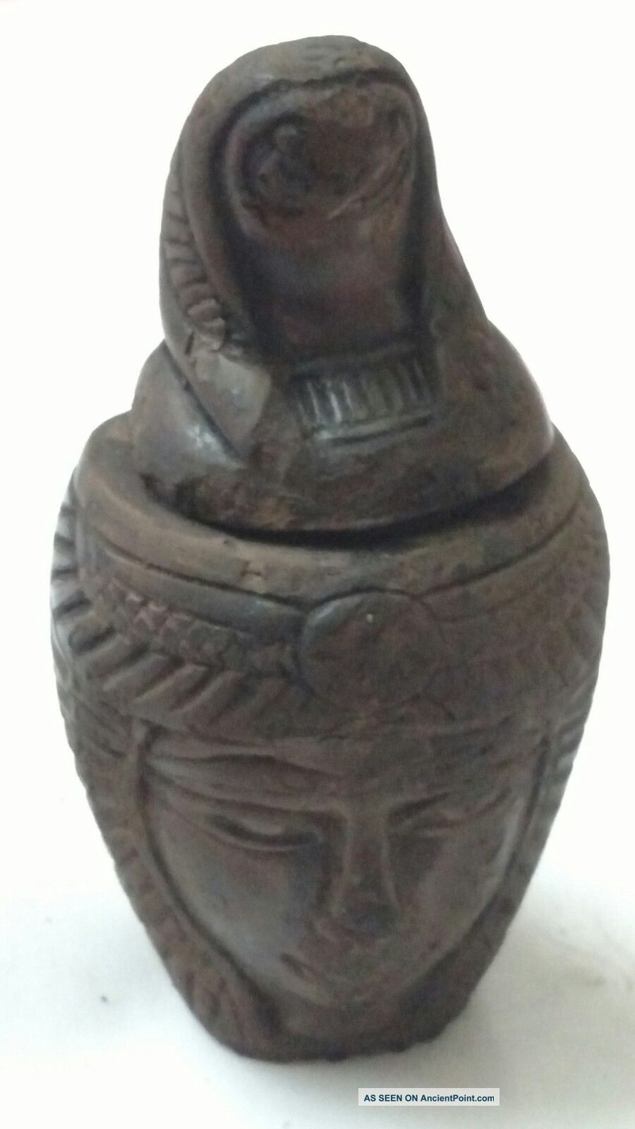 Ancient Egyptian Faience Canopic Jar 89.  8 Gm 300 Bc Rare Egyptian photo