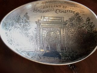 Rare Vintage Sterling Souvenir Spoon National Cemetery Vicksburg Mississippi photo