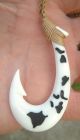 Large Surfer ' S,  Map Of Hawaiian Islands Fish Hook Pendant/necklace Fh Map Scrimshaws photo 1