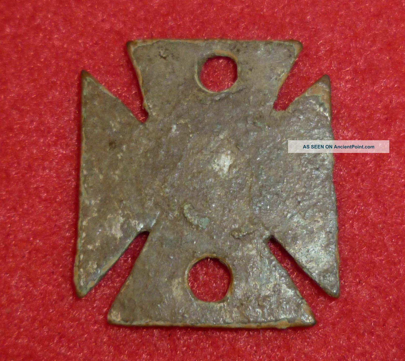 Knights Templar Ancient Artifact Bronze Cross Applique Circa 1100 Ad - 2883 - Other Antiquities photo