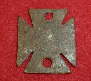 Knights Templar Ancient Artifact Bronze Cross Applique Circa 1100 Ad - 2883 - photo