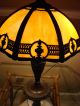 Antique 8 Panel Caramel Slag Glass Lamp - Bronze Overlay - Urn - Laurel - Bows - No Rust Lamps photo 1