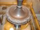 Antique 8 Panel Caramel Slag Glass Lamp - Bronze Overlay - Urn - Laurel - Bows - No Rust Lamps photo 2
